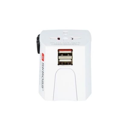 Adattatore da viaggio internazionale 230V + 2x porte USB