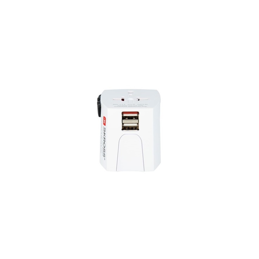 Adattatore da viaggio internazionale 230V + 2x porte USB