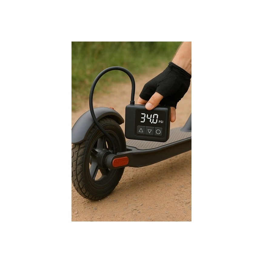 Compressore tascabile digitale 500 mAh 5V nero