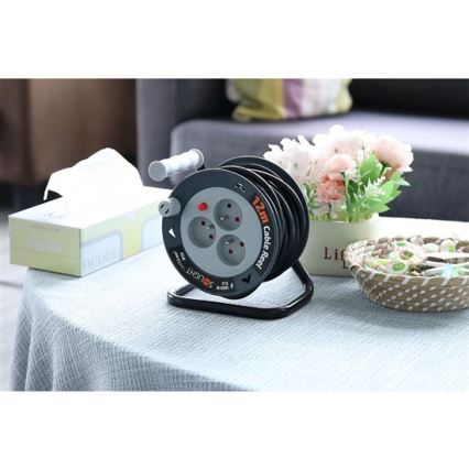 Avvolgicavo con 3 prese, 12 m