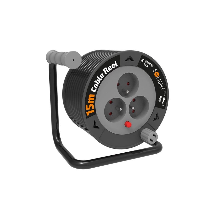 Avvolgicavo con cavo di prolunga, 3 prese, 12 m
