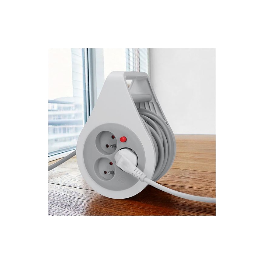 Avvolgicavo con cavo di prolunga 10 m, 3 prese