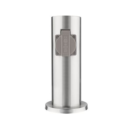 Colonna presa esterna 2P 230V IP44 cromo opaco rotonda
