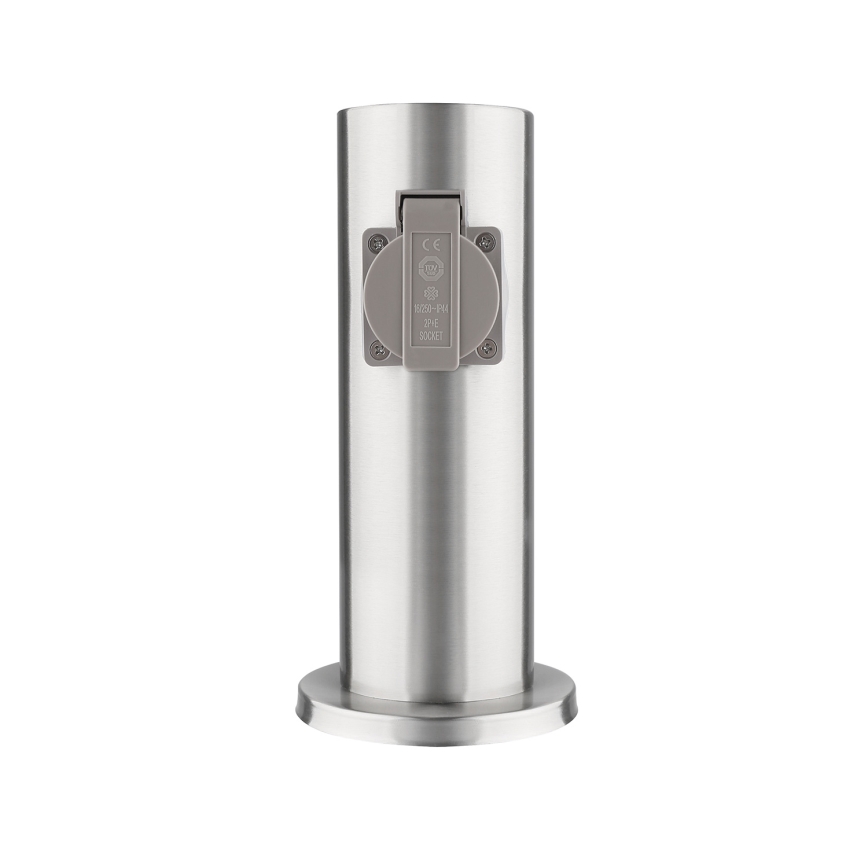Colonna presa esterna 2P 230V IP44 cromo opaco rotonda