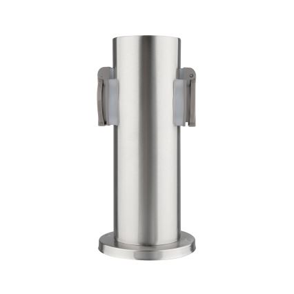Multipresa verticale da esterno 2Z 230V IP44 cromo opaco arrotondato