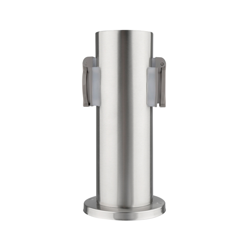 Multipresa verticale da esterno 2Z 230V IP44 cromo opaco arrotondato