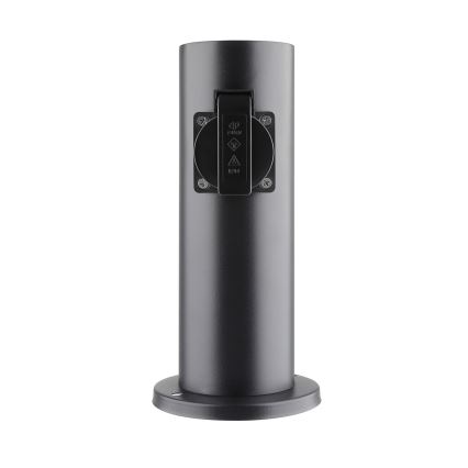 Colonna presa esterna 2 prese 230V IP44 nera rotonda