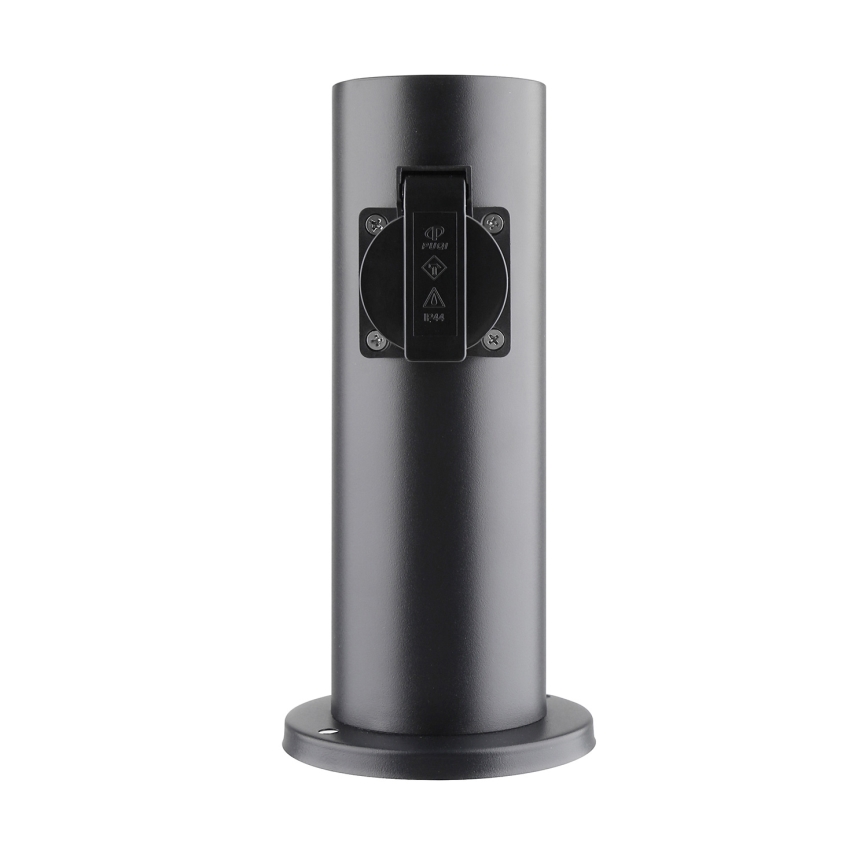 Colonna presa esterna 2 prese 230V IP44 nera rotonda