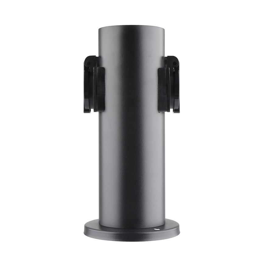 Multipresa verticale da esterno 2Z 230V IP44 nero arrotondato