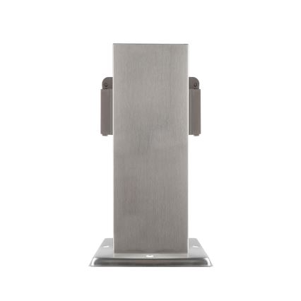 Colonna presa esterna 2 prese 230V IP44 cromo opaco quadrata