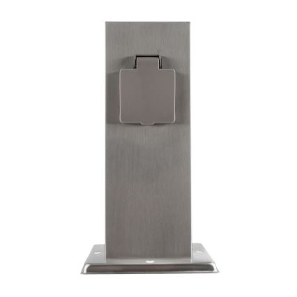 Colonna presa esterna 2 prese 230V IP44 cromo opaco quadrata