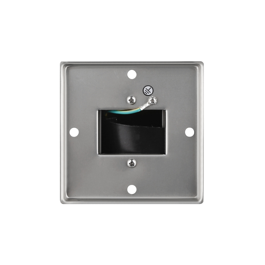 Colonna presa esterna 2 prese 230V IP44 cromo opaco quadrata