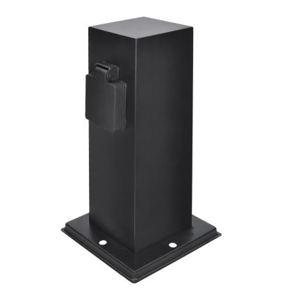 Colonna presa esterna 2P 230V IP44 nera quadrata
