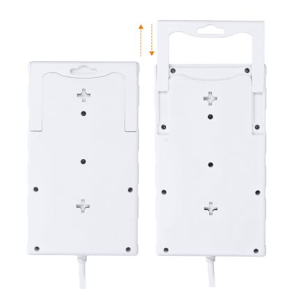 Multipresa con interruttore e protezione da sovratensioni, 8 prese (Tipo E) + 1x USB-A + 1x USB-C, cavo 2 m, bianco