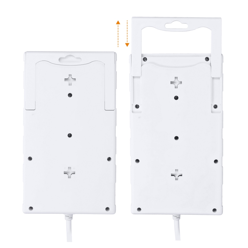 Multipresa con interruttore e protezione da sovratensioni, 8 prese (Tipo E) + 1x USB-A + 1x USB-C, cavo 2 m, bianco