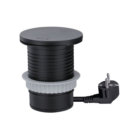 Presa da incasso con ricarica wireless da 10 W, 1 presa + USB A+C, nera