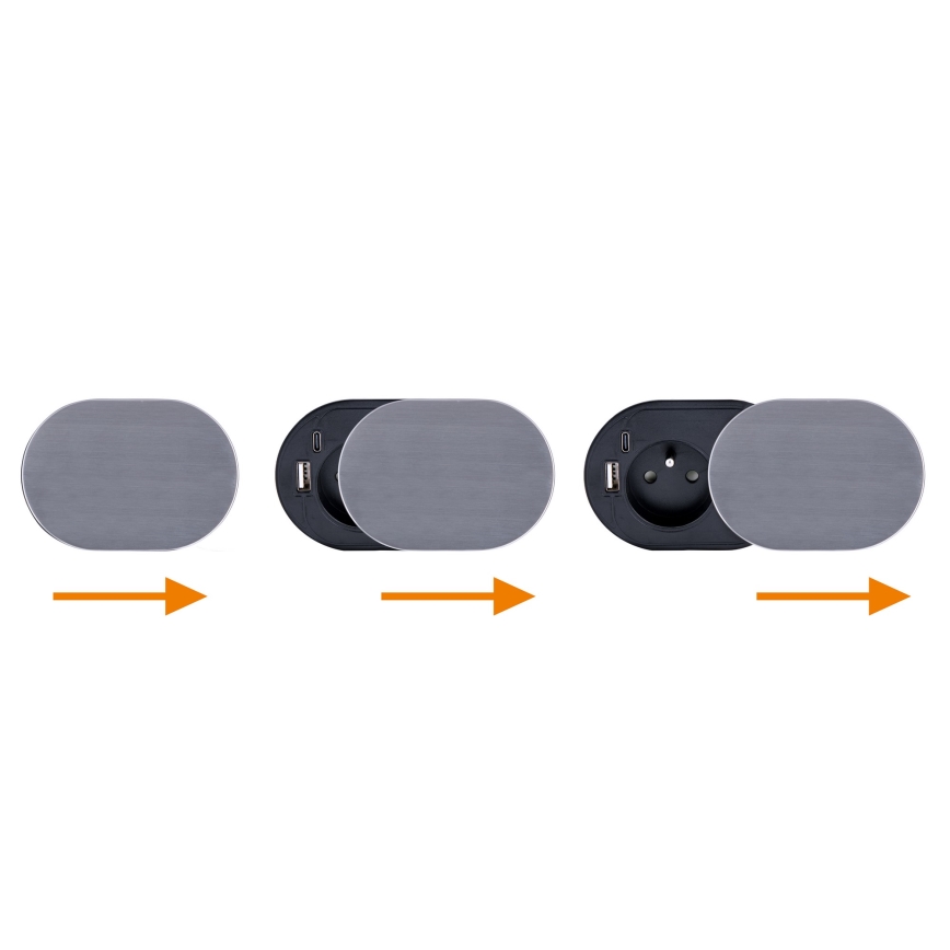 Integrato presa 1Z + USB A+C