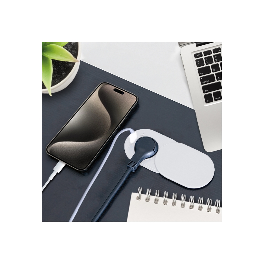 Presa da incasso 20W 1Z + USB A+C bianca