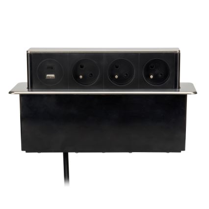 Colonna prese per piano della scrivania 3x230V + USB-A + USB-C