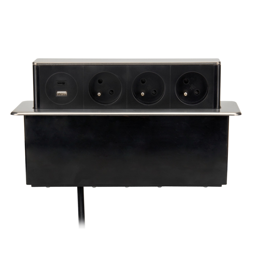 Colonna prese per piano della scrivania 3x230V + USB-A + USB-C