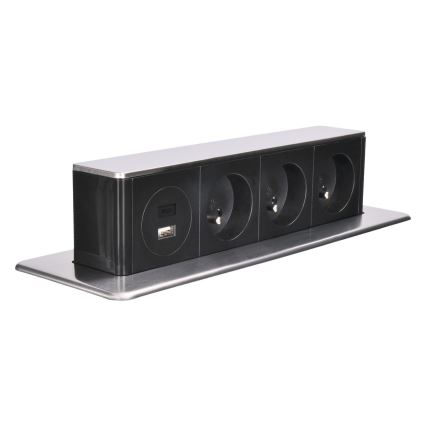 Colonna prese per piano della scrivania 3x230V + USB-A + USB-C