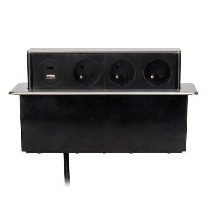 Colonna di prese per tavolo 3x230V + USB-A + USB-C