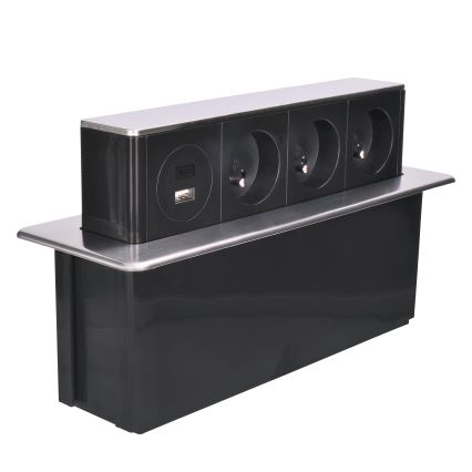 Colonna di prese per tavolo 3x230V + USB-A + USB-C