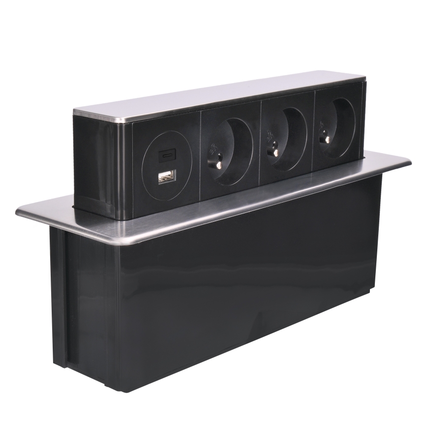 Colonna di prese per tavolo 3x230V + USB-A + USB-C