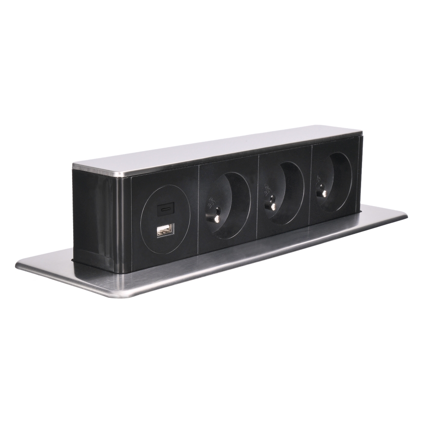 Colonna di prese per tavolo 3x230V + USB-A + USB-C