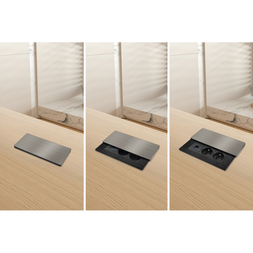 Presa da incasso 65W 2 prese + USB-A + USB-C