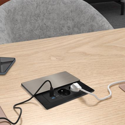 Presa da incasso 65W 2 prese + USB-A + USB-C