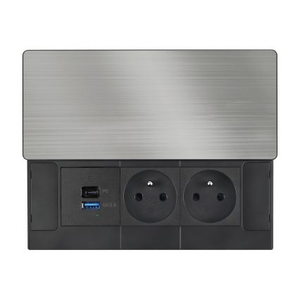 Presa da incasso 65W 2 prese + USB-A + USB-C