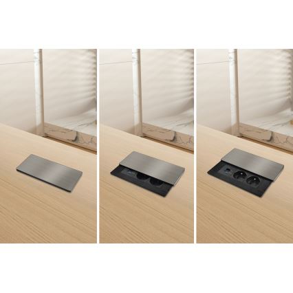 Presa da incasso con ricarica wireless da 65W, 2 prese + USB-A + USB-C