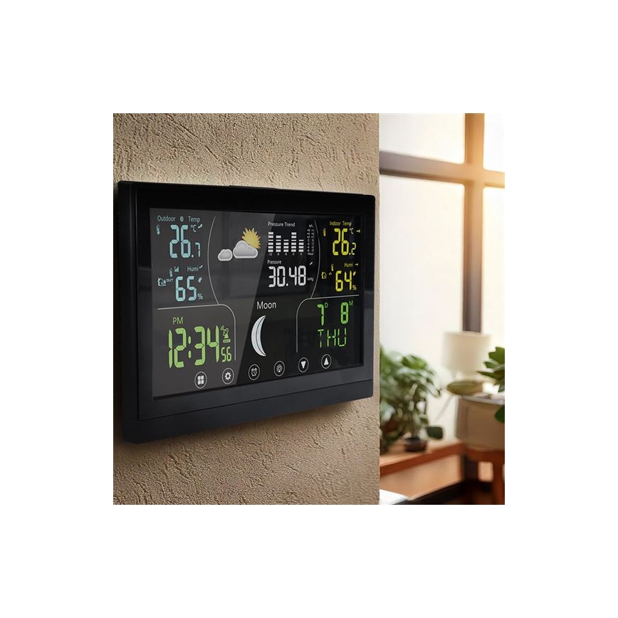 Stazione meteorologica con display a colori 5V/2xAAA, nera