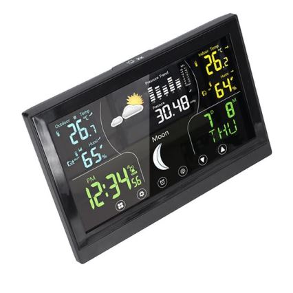 Stazione meteorologica con display a colori 5V/2xAAA, nera