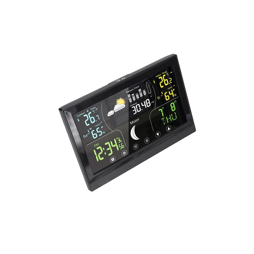 Stazione meteorologica con display a colori 5V/2xAAA, nera
