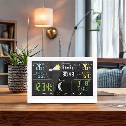 Stazione meteorologica con display a colori 5V/2xAAA bianca