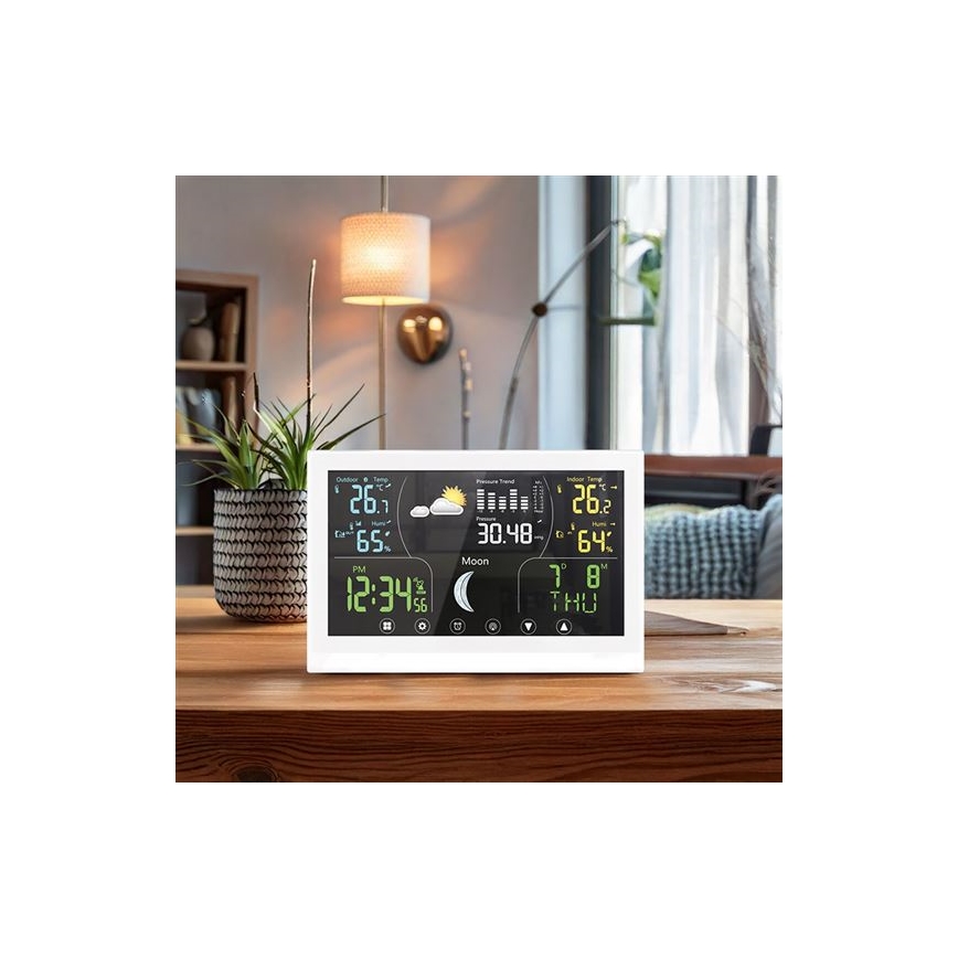 Stazione meteorologica con display a colori 5V/2xAAA bianca