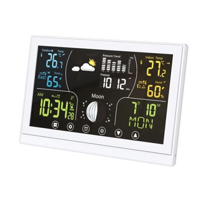 Stazione meteorologica con display a colori 5V/2xAAA bianca