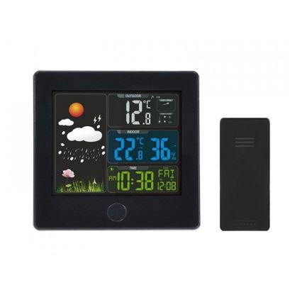 Stazione meteorologica con display LCD 230V nera