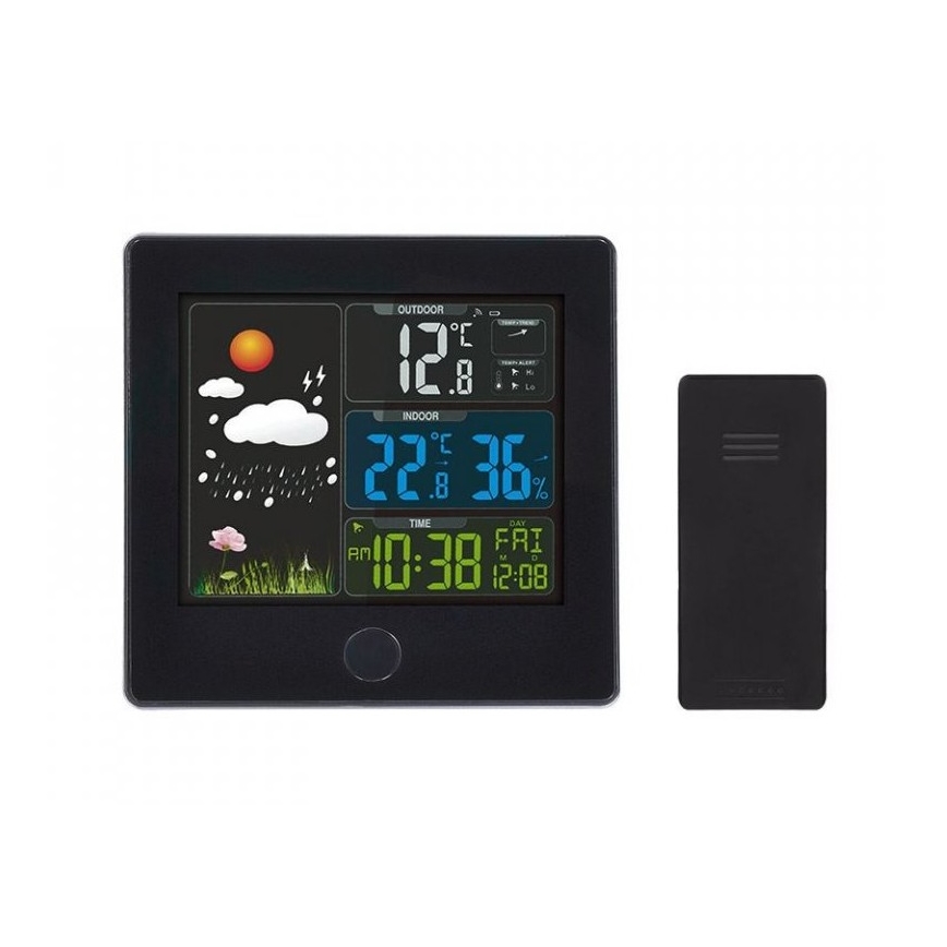 Stazione meteorologica con display LCD 230V nera