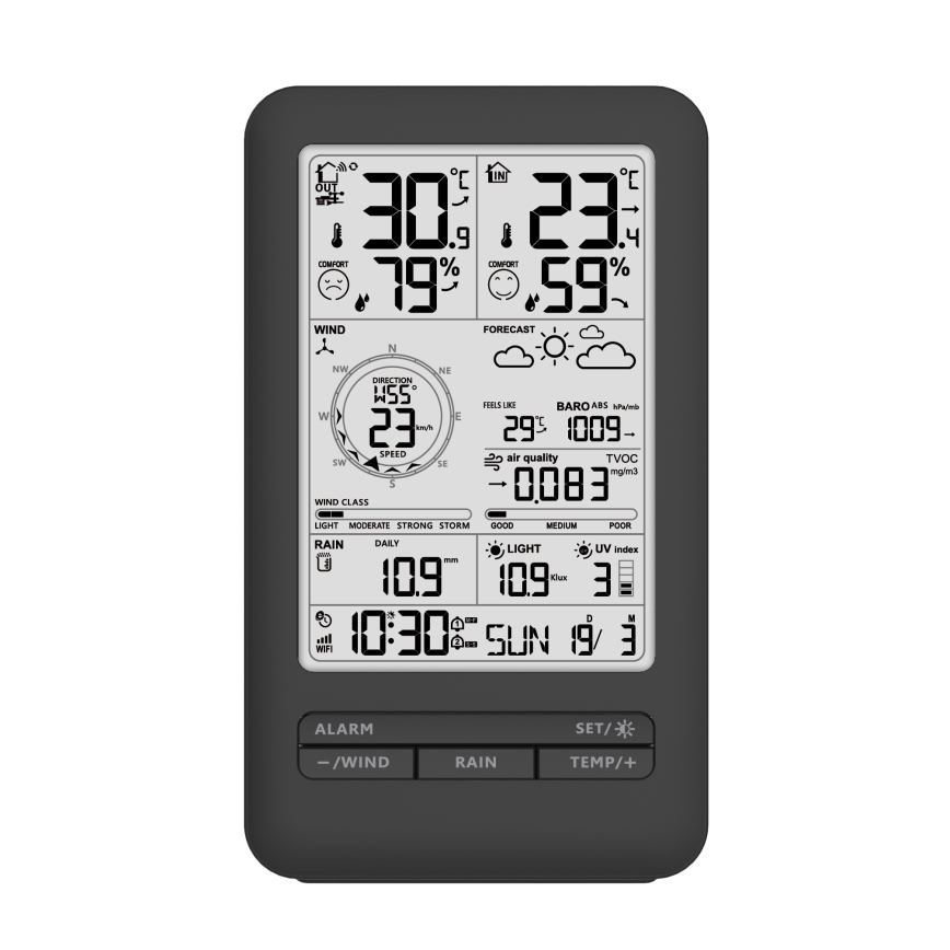 Stazione meteo professionale con display LCD 2xAA Wi-Fi Tuya