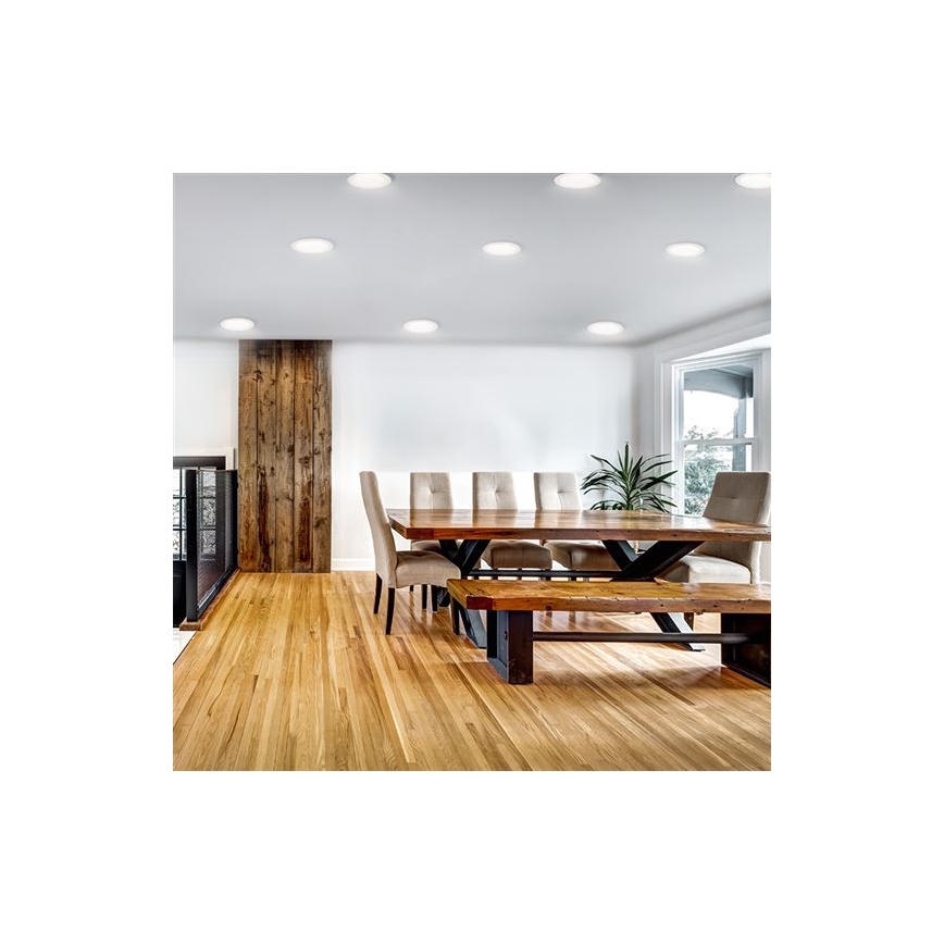 Faretto LED da incasso 12W/230V, 3000/4000/6000K, Ø 17 cm, bianco