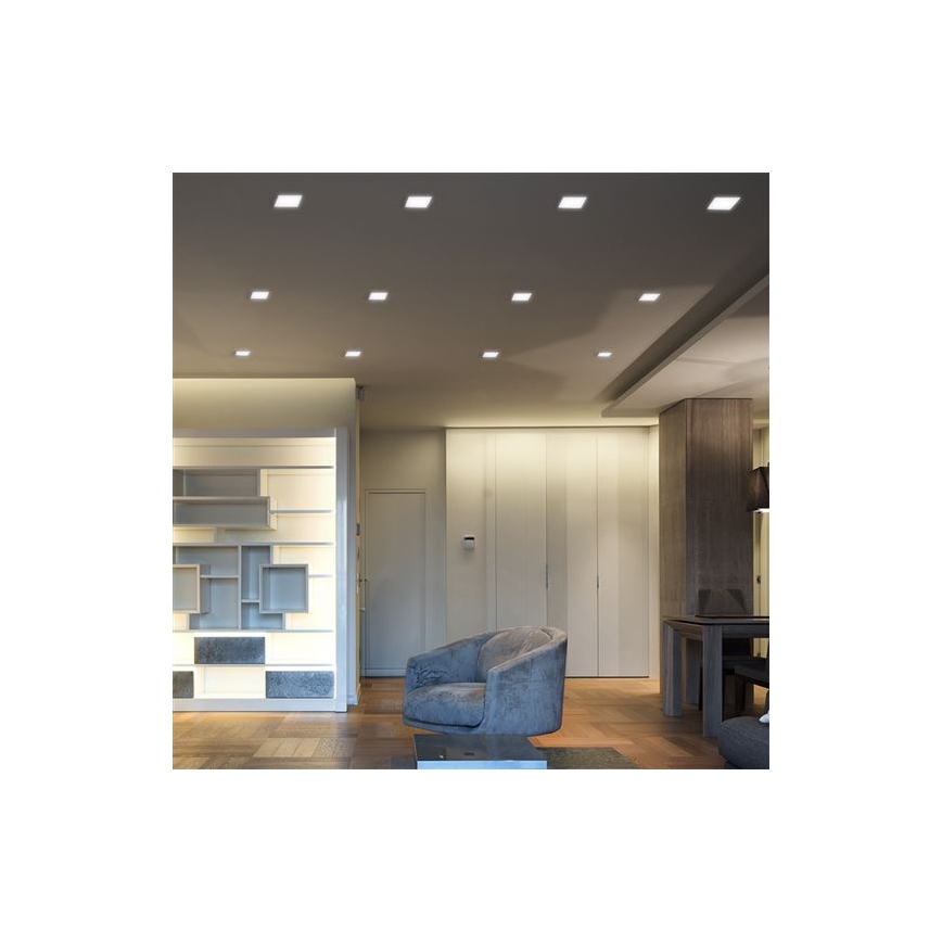 Plafoniera LED da incasso 12W/230V 3000/4000/6000K 17x17 cm bianca