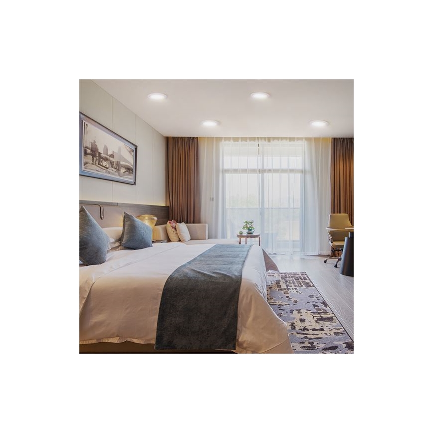 Plafoniera da incasso LED/18W/230V 3000/4000/6000K Ø 22,5 cm bianca