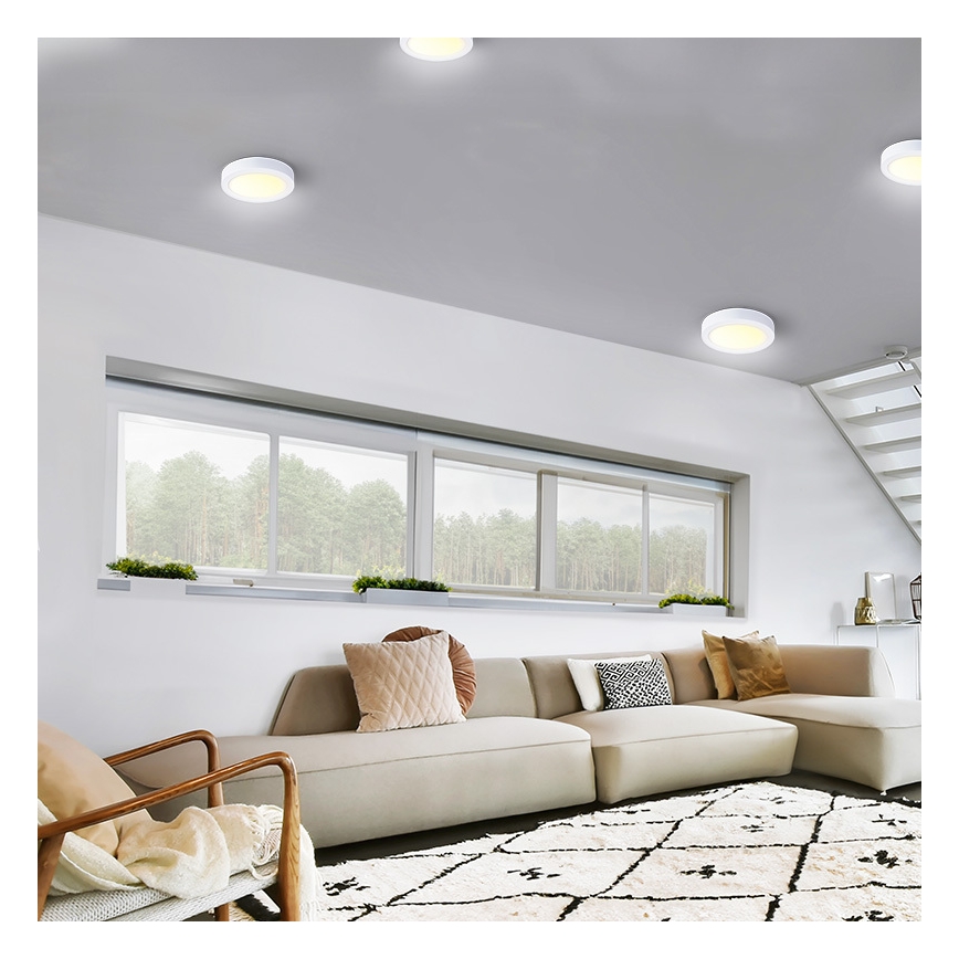 Plafoniera LED da soffitto 12W 230V 3000/4000/6000K Ø17 cm bianca