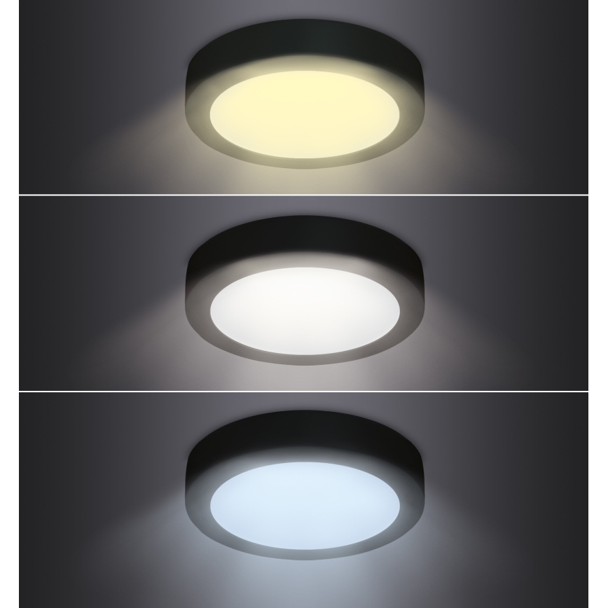Plafoniera LED LED/24W/230V 3000/4000/6000K nero rotondo