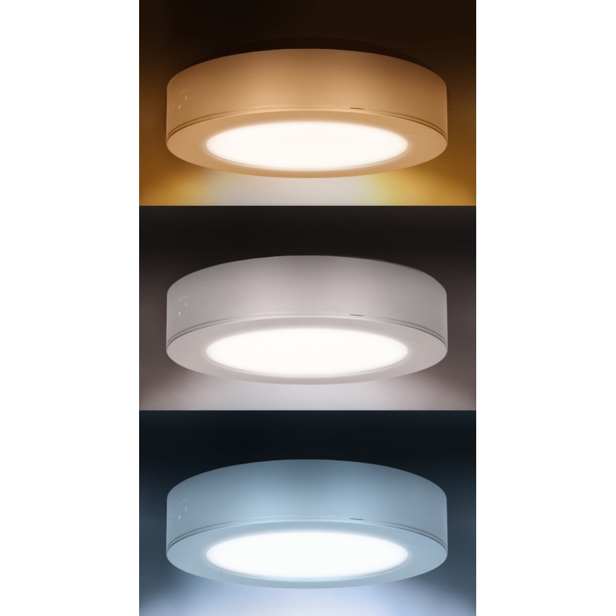 Pannello LED 2 in 1 (a plafone o ad incasso) LED/12W/230V 3000/4000/6000K Ø17 cm IP54 bianco