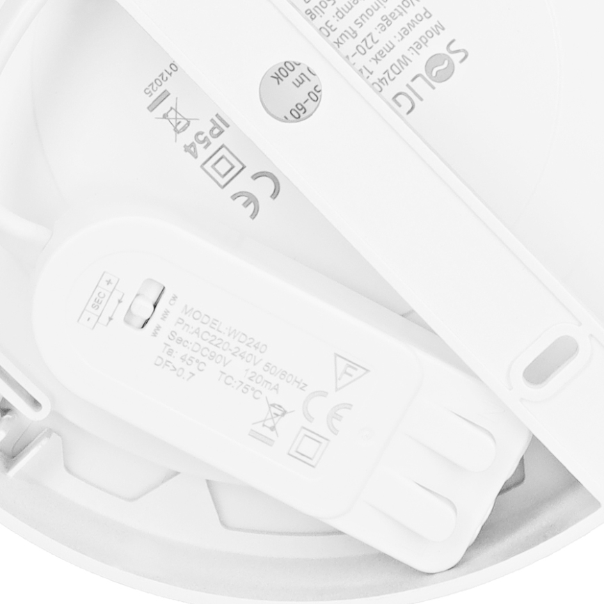 Pannello LED 2 in 1 (a plafone o ad incasso) LED/12W/230V 3000/4000/6000K Ø17 cm IP54 bianco