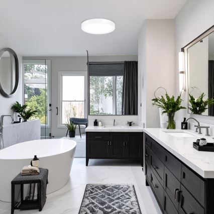 Pannello LED a plafone/da incasso 2-in-1 24W/230V 3000/4000/6000K Ø 30 cm IP54 bianco